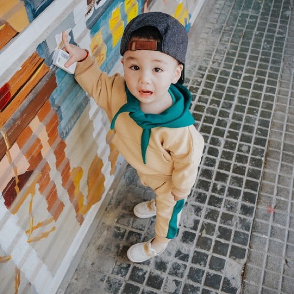 Contrast Color Hoodie 2SET - Picture 6 of 8